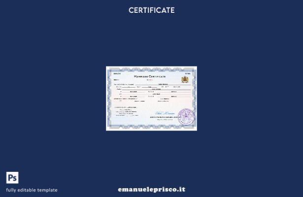 certificato di matrimonio in Marocco stile verificato Modello Word e PDF